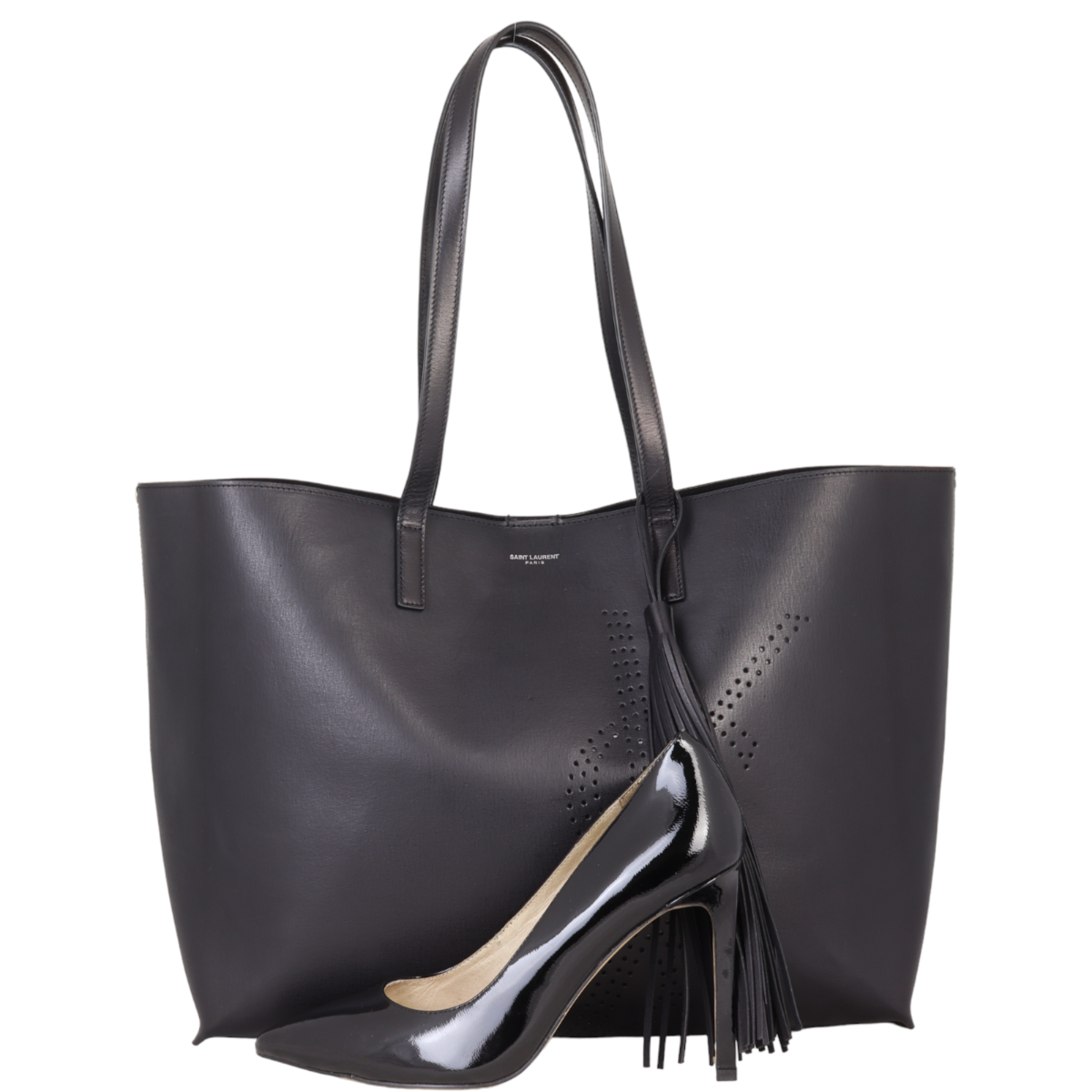 Saint Laurent Perforated East West Shopping Tote