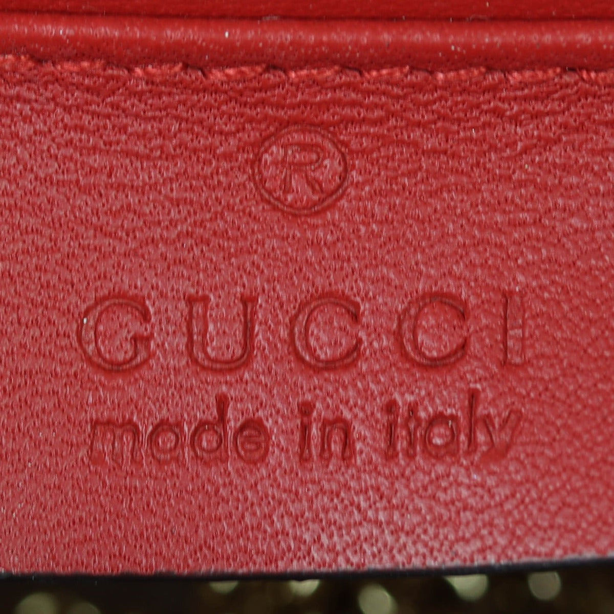 Gucci Sylvie Super Mini Chain Bag Interior Stamp