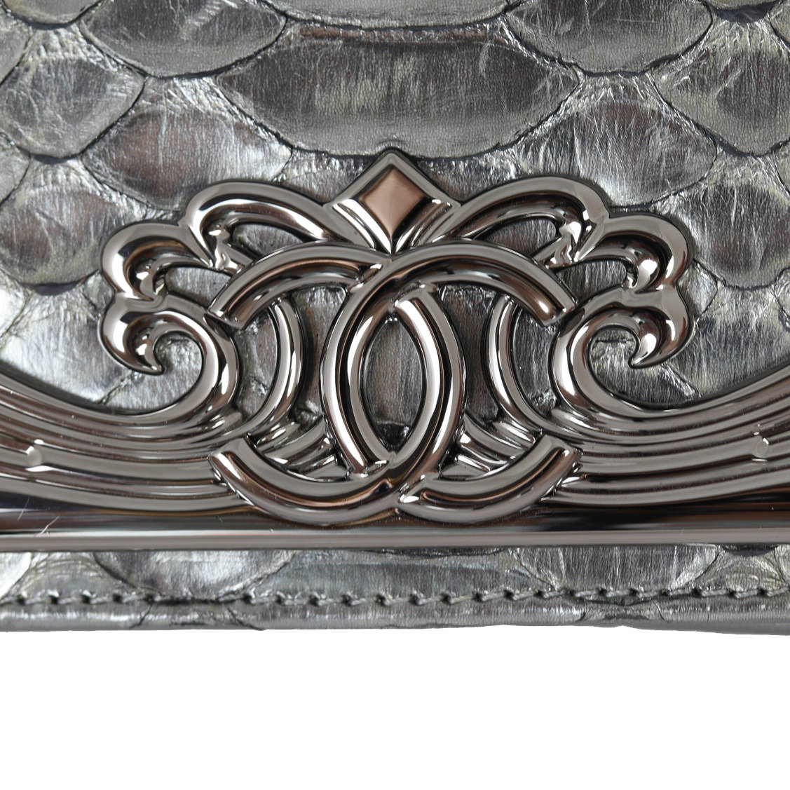 Chanel Python Clutch on Chain Hardware