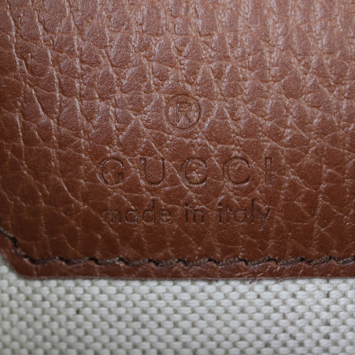 Gucci GG Denim Horsebit 1955 Mini Bag  Interior Stamp