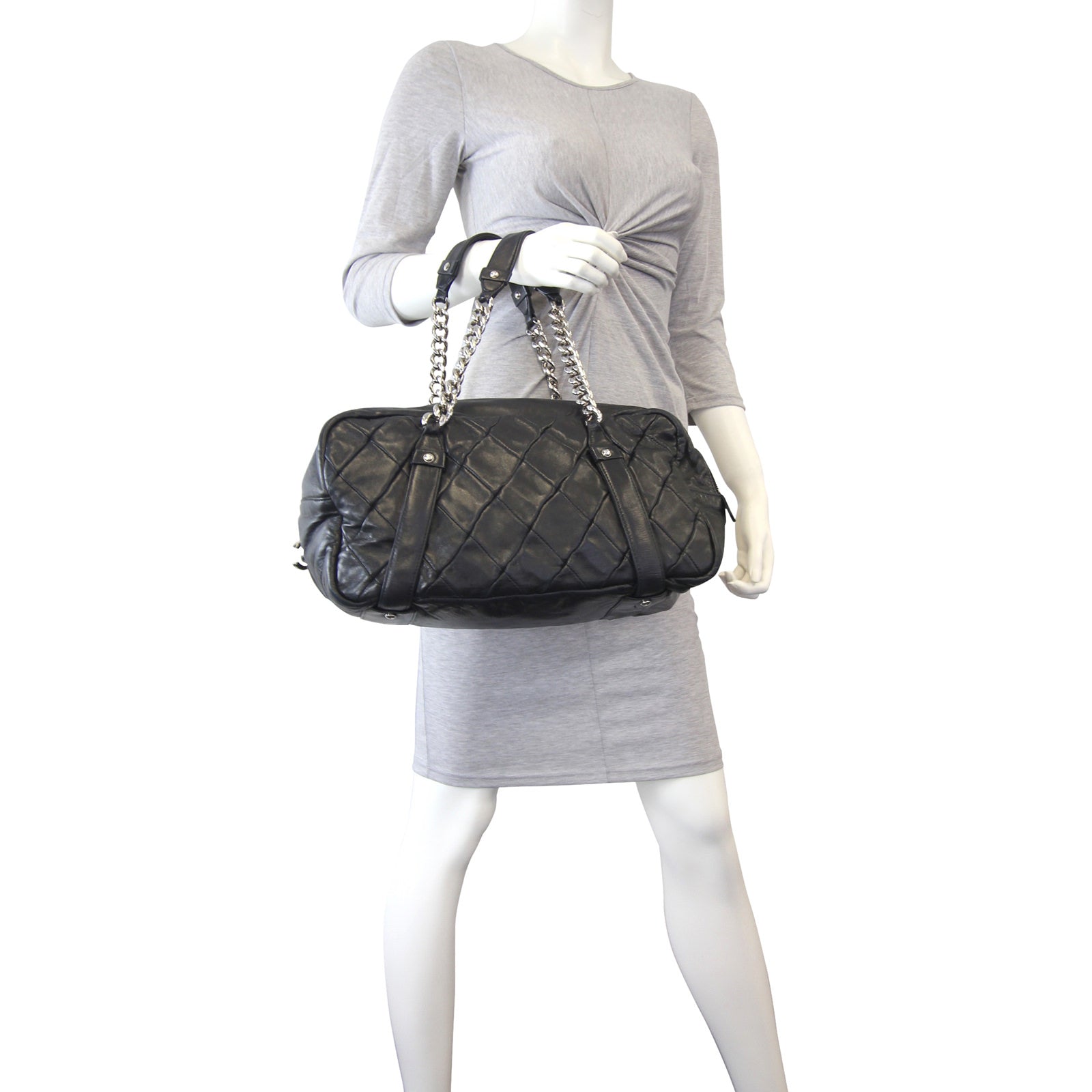 Chanel Diagonal Zip Bowler Bag Mannequin