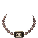 Chanel Resin CC Pendant Pearl Choker
