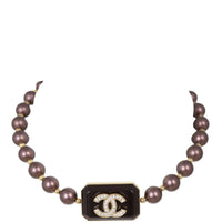 Chanel Resin CC Pendant Pearl Choker