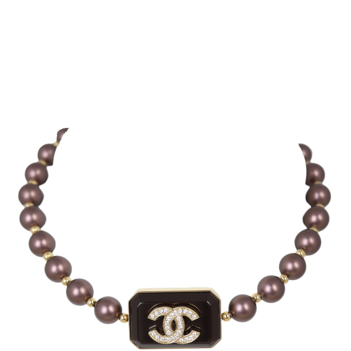 Chanel Resin CC Pendant Pearl Choker