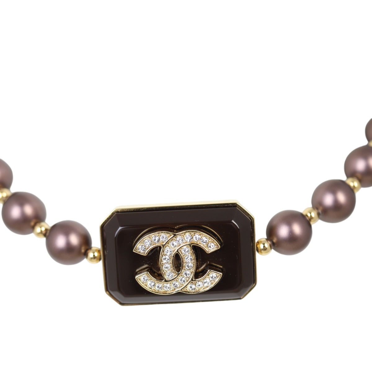 Chanel Resin CC Pendant Pearl Choker