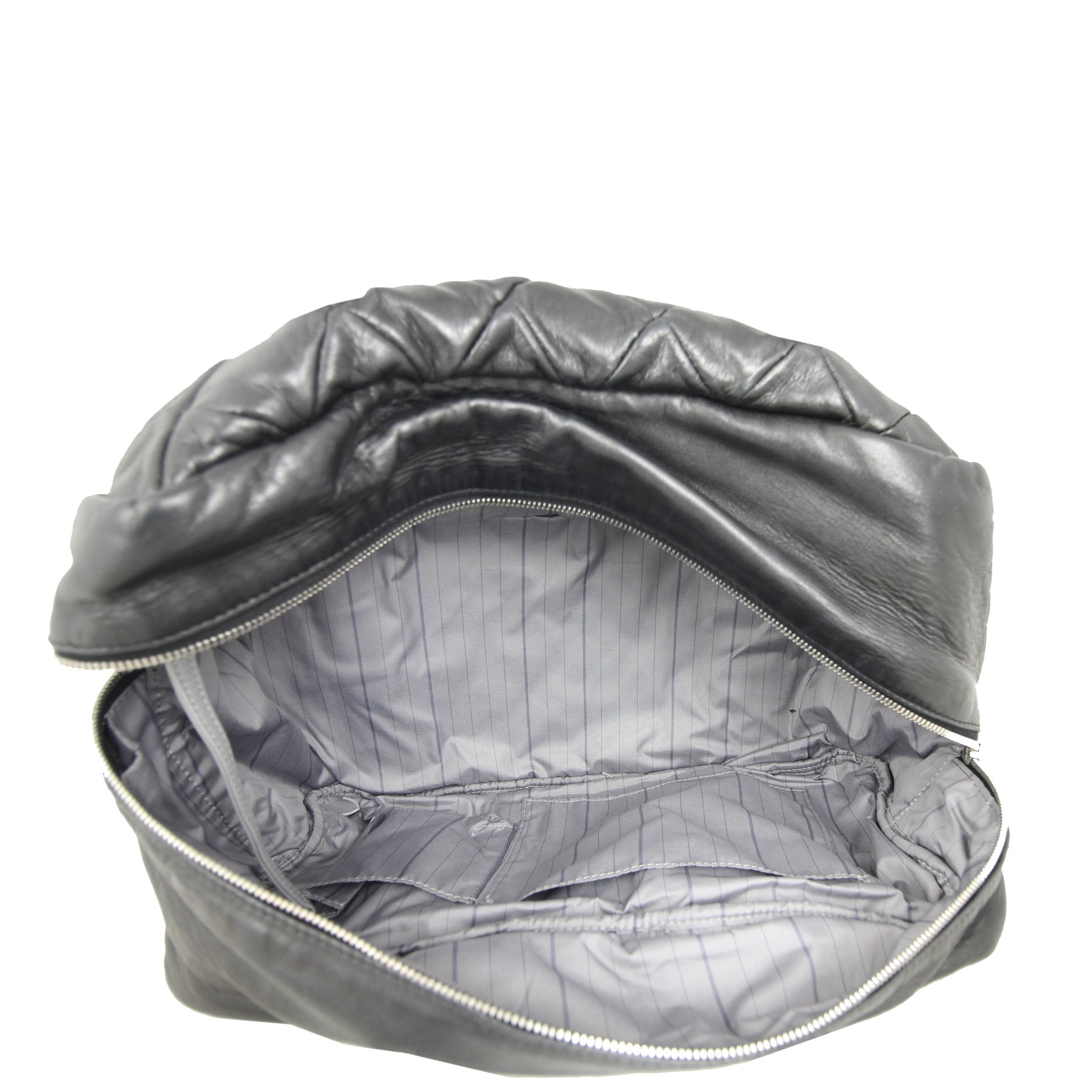 Chanel Diagonal Zip Bowler Bag interior