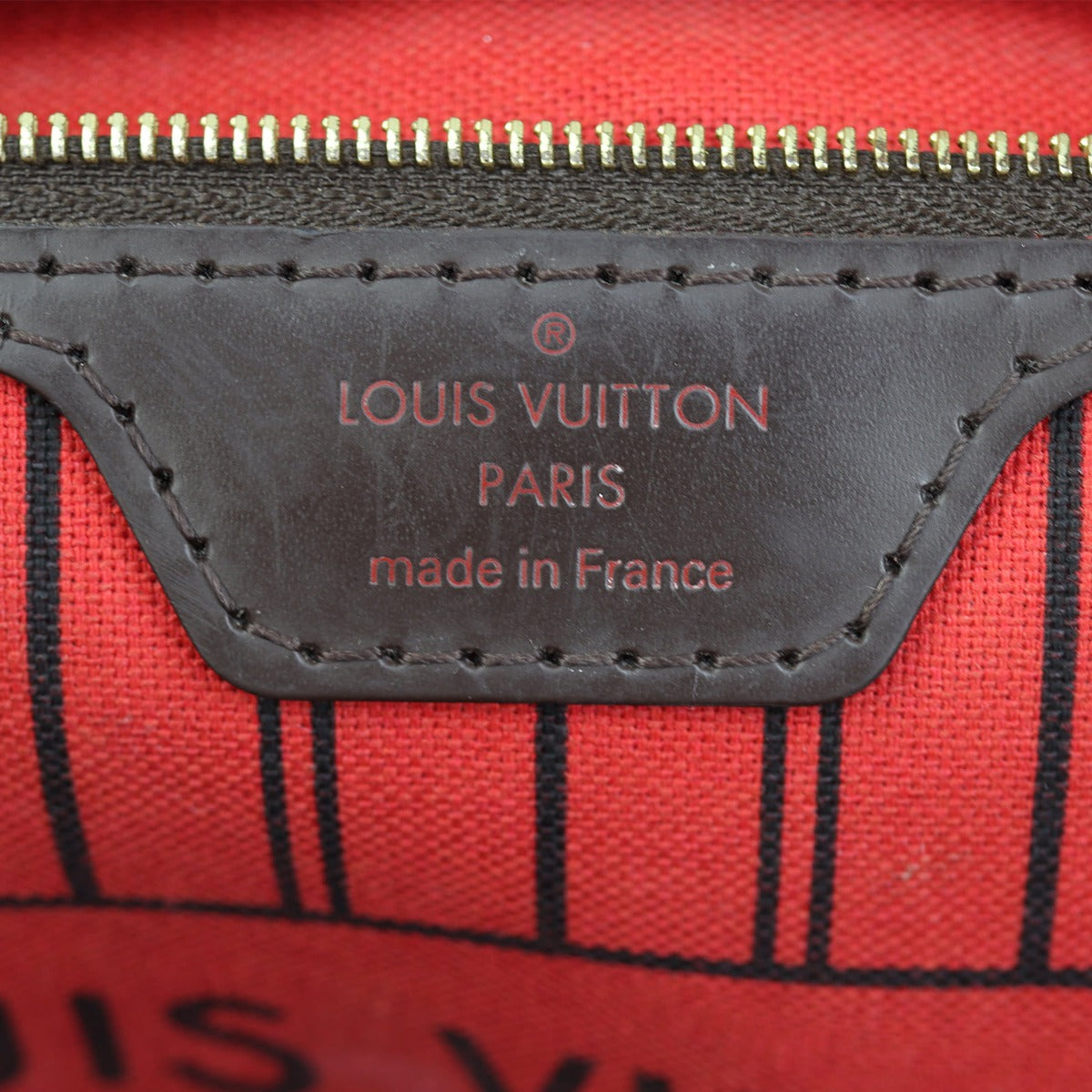 Louis Vuitton Neverfull MM Damier Ebene Interior Stamp