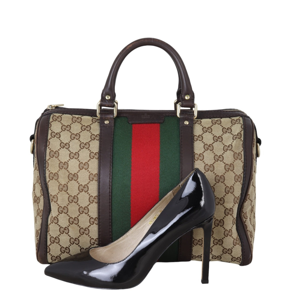 Gucci Vintage Web Original GG Boston Bag Medium – Luxe.It.Fwd