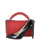 Chanel Boy Paris-Rome Chain Top Handle Old Medium | Red