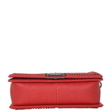 Chanel Boy Paris-Rome Chain Top Handle Old Medium | Red