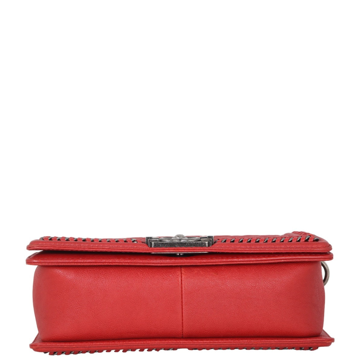 Chanel Boy Paris-Rome Chain Top Handle Old Medium | Red