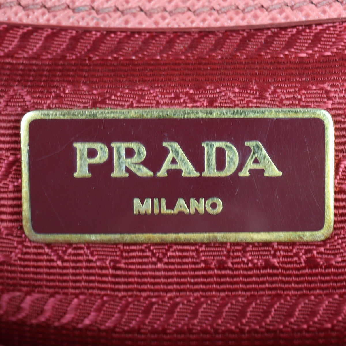 Prada Saffiano Lux Galleria Double Zip Tote Small Interior Stamp