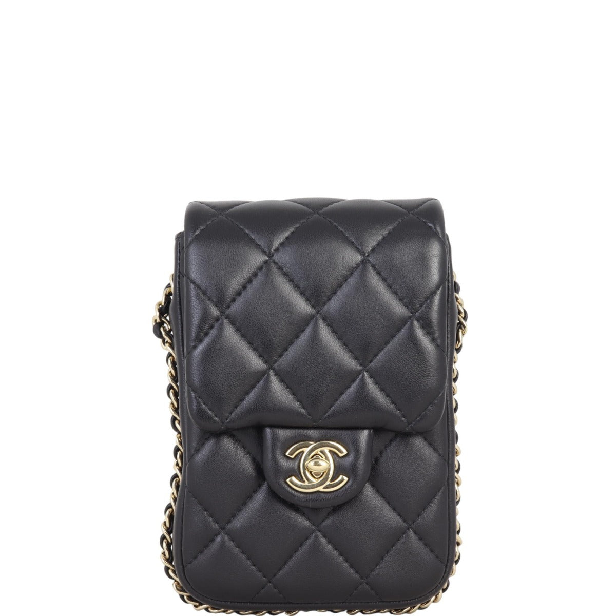 Chanel Phone Holder with Pearl Chain