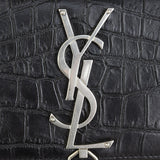 Saint Laurent Kate Tassel Chain Bag Small Croc-Embossed Hardware