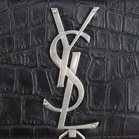 Saint Laurent Kate Tassel Chain Bag Small Croc-Embossed Hardware