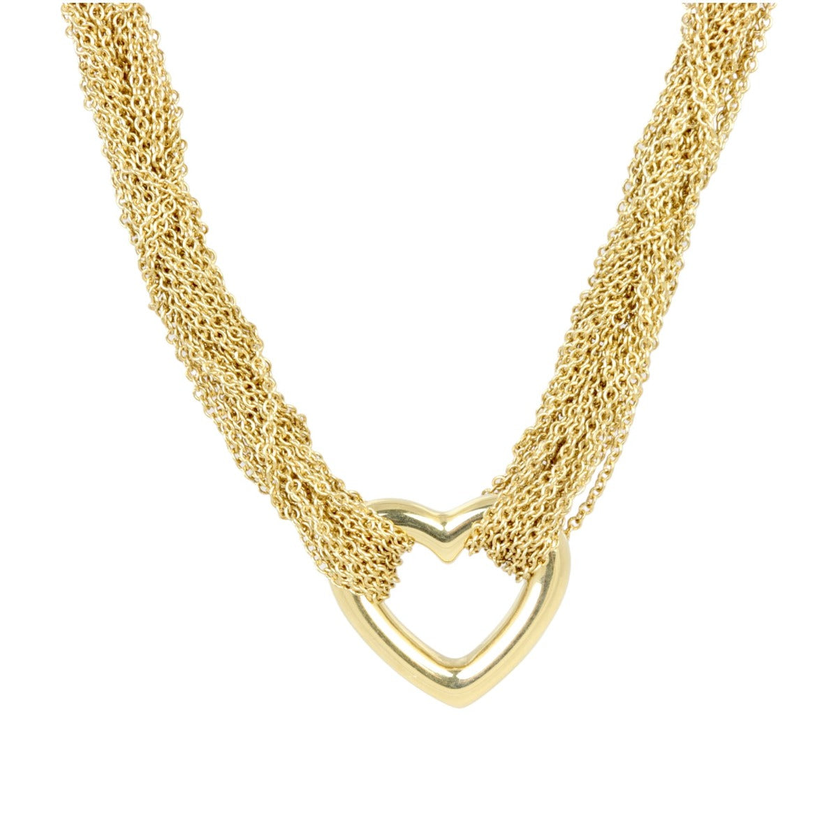 Tiffany & Co Heart Multistrand 18K Yellow Gold Necklace