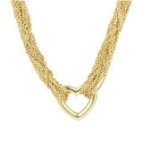 Tiffany & Co Heart Multistrand 18K Yellow Gold Necklace