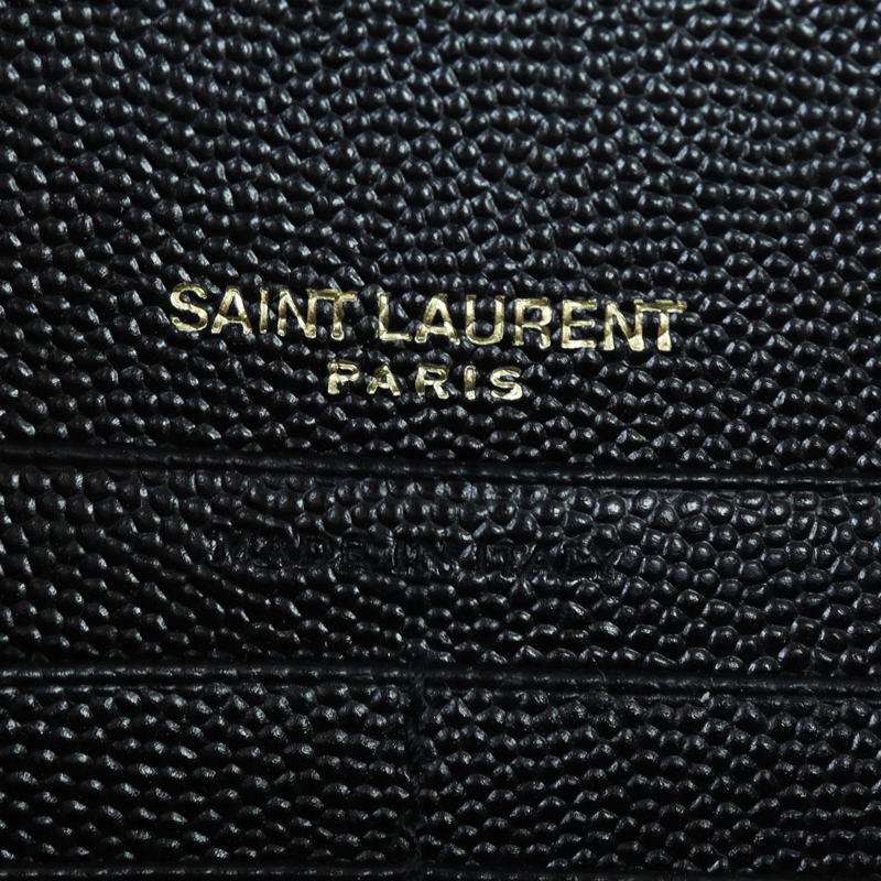 Saint Laurent Monogram Mix Matelasse Envelope Wallet on Chain Interior Stamp