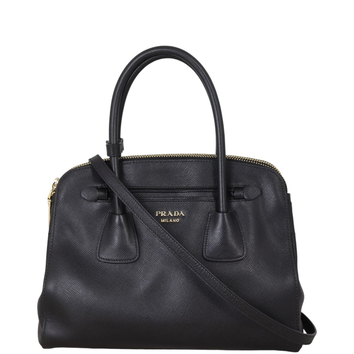 Prada Saffiano Cuir Double Zip Dome Tote