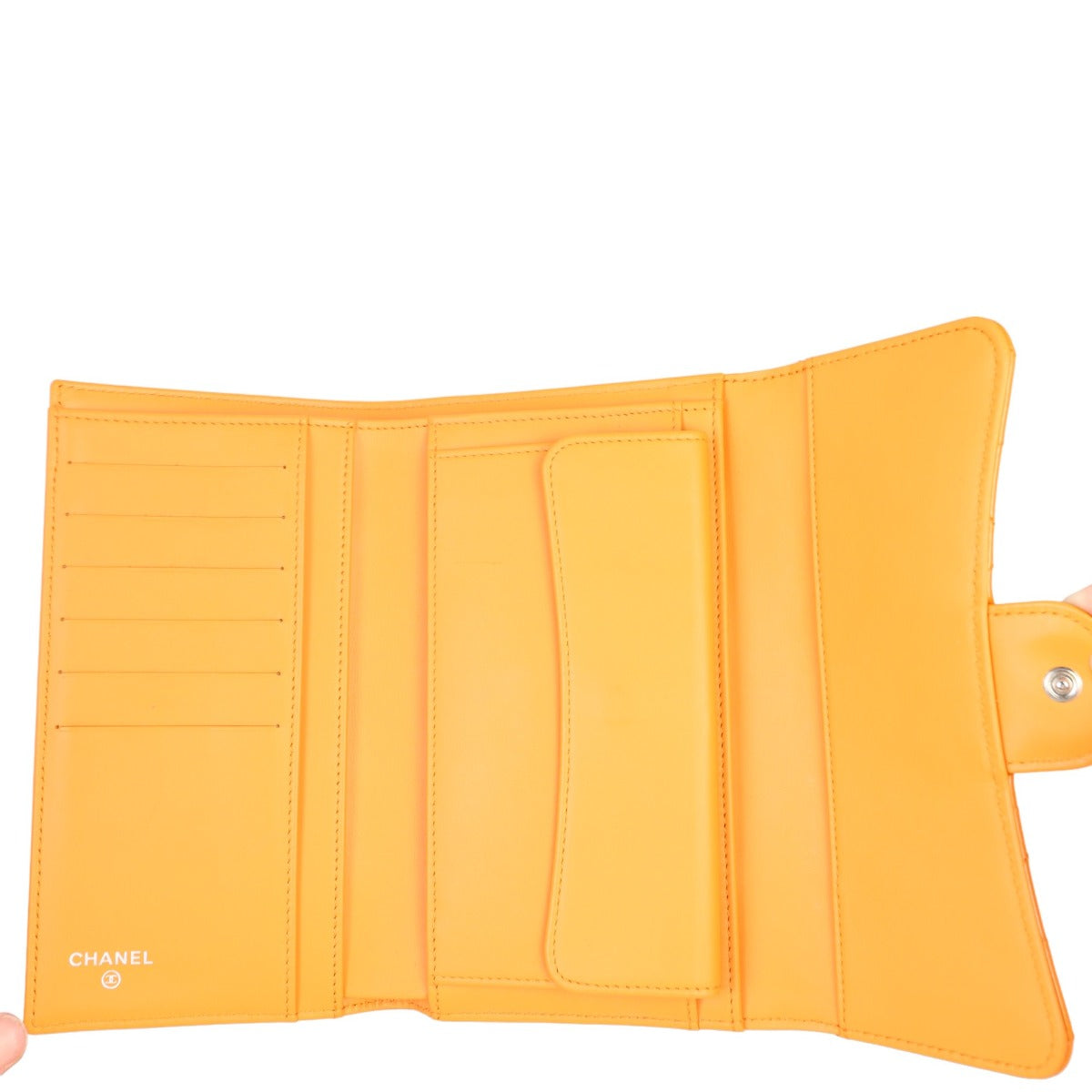 Chanel Classic Flap Long Wallet Patent | Orange