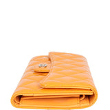 Chanel Classic Flap Long Wallet Patent | Orange