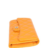 Chanel Classic Flap Long Wallet Patent | Orange