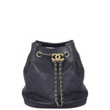 Chanel Quilted CC Drawstring Bucket Bag | Dark Navy