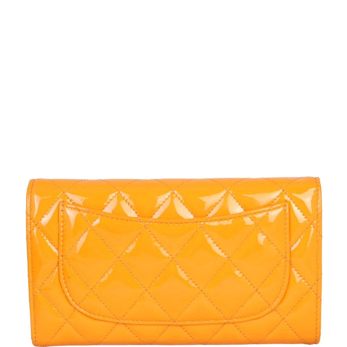 Chanel Classic Flap Long Wallet Patent | Orange