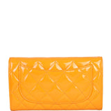 Chanel Classic Flap Long Wallet Patent | Orange