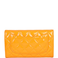 Chanel Classic Flap Long Wallet Patent | Orange