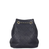 Chanel Quilted CC Drawstring Bucket Bag | Dark Navy