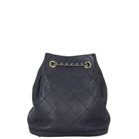 Chanel Quilted CC Drawstring Bucket Bag | Dark Navy