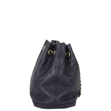 Chanel Quilted CC Drawstring Bucket Bag | Dark Navy