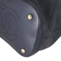 Chanel Quilted CC Drawstring Bucket Bag | Dark Navy