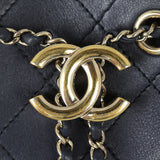 Chanel Quilted CC Drawstring Bucket Bag | Dark Navy