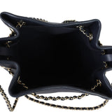 Chanel Quilted CC Drawstring Bucket Bag | Dark Navy