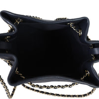 Chanel Quilted CC Drawstring Bucket Bag | Dark Navy