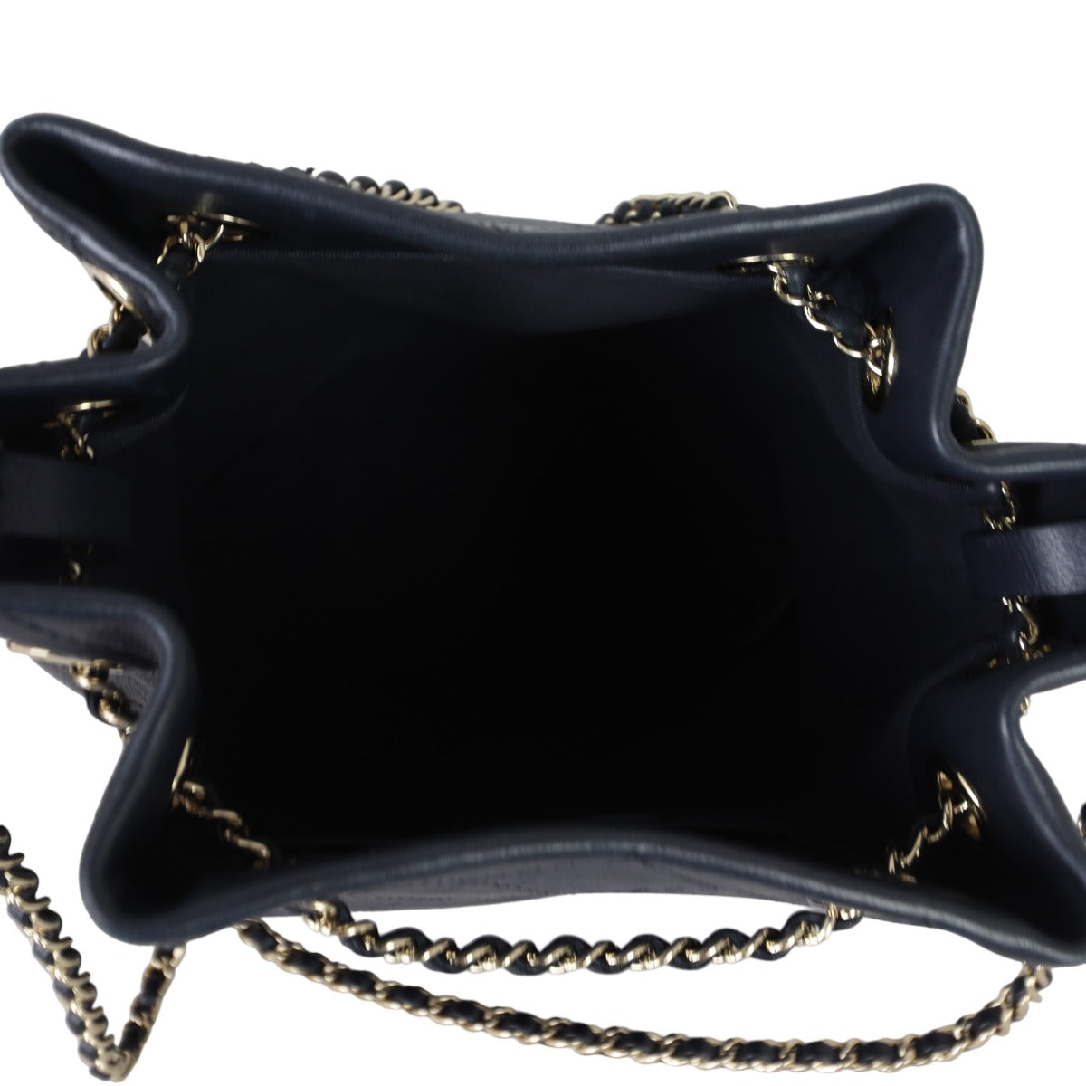 Chanel Quilted CC Drawstring Bucket Bag | Dark Navy