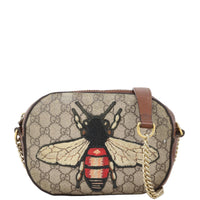 Gucci GG Supreme Bee Embroidered Mini Chain Bag