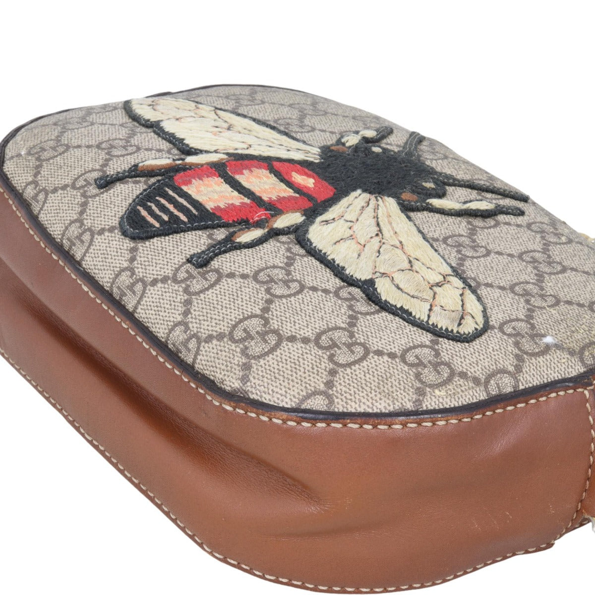Gucci GG Supreme Bee Embroidered Mini Chain Bag