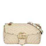 Gucci GG Marmont Matelasse Small Shoulder Bag Raffia Python