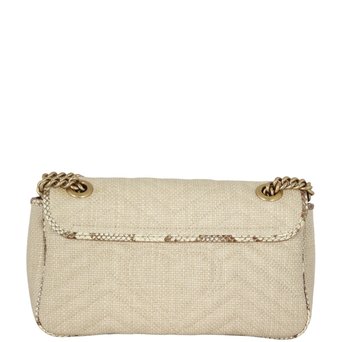 Gucci GG Marmont Matelasse Small Shoulder Bag Raffia Python