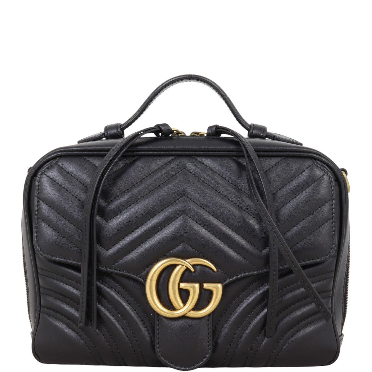 Gucci GG Marmont Zip Around Top Handle Camera Bag Small