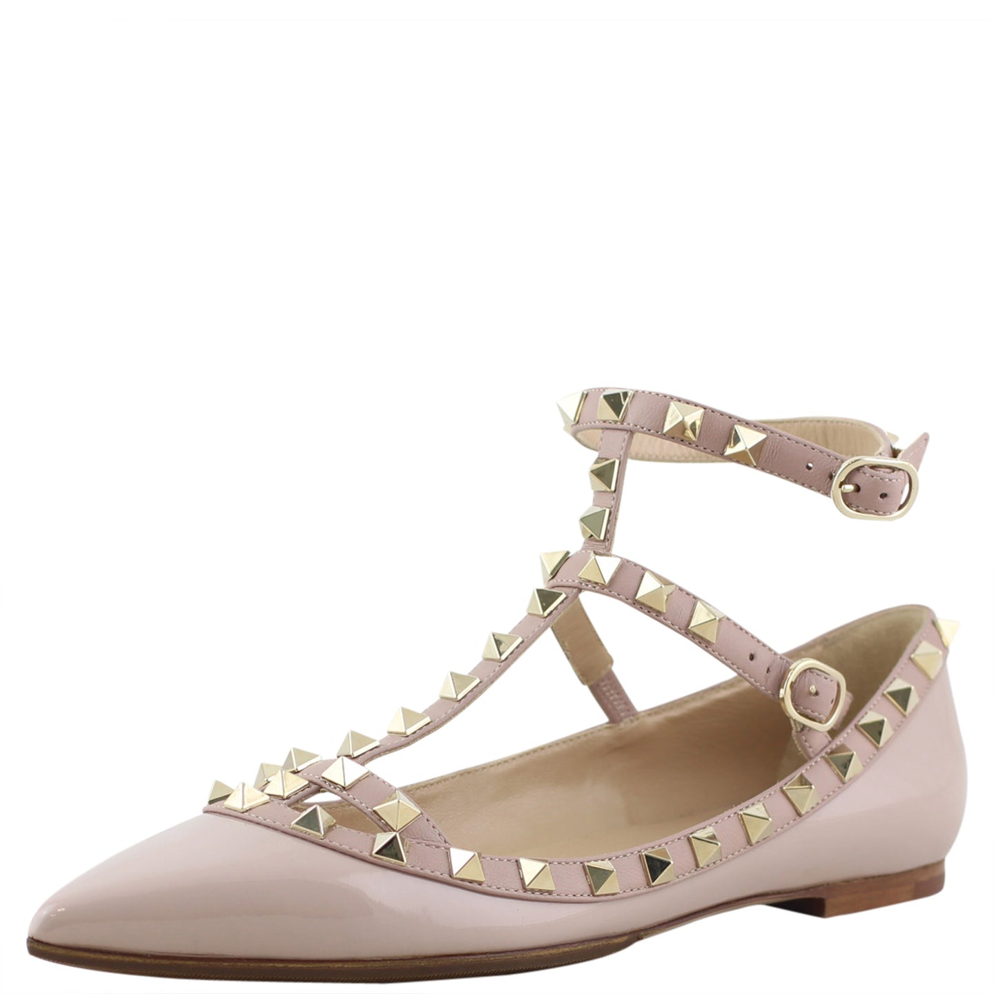 Valentino Rockstud Sandals Nude Angle