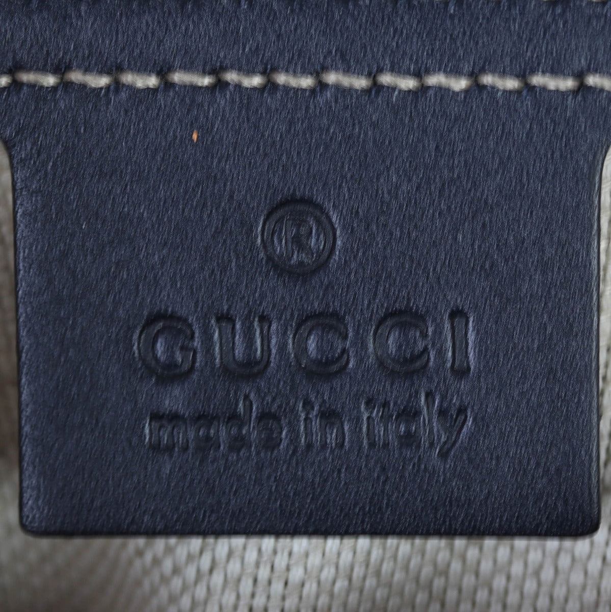 Gucci GG Supreme Messenger Bag Interior Stamp