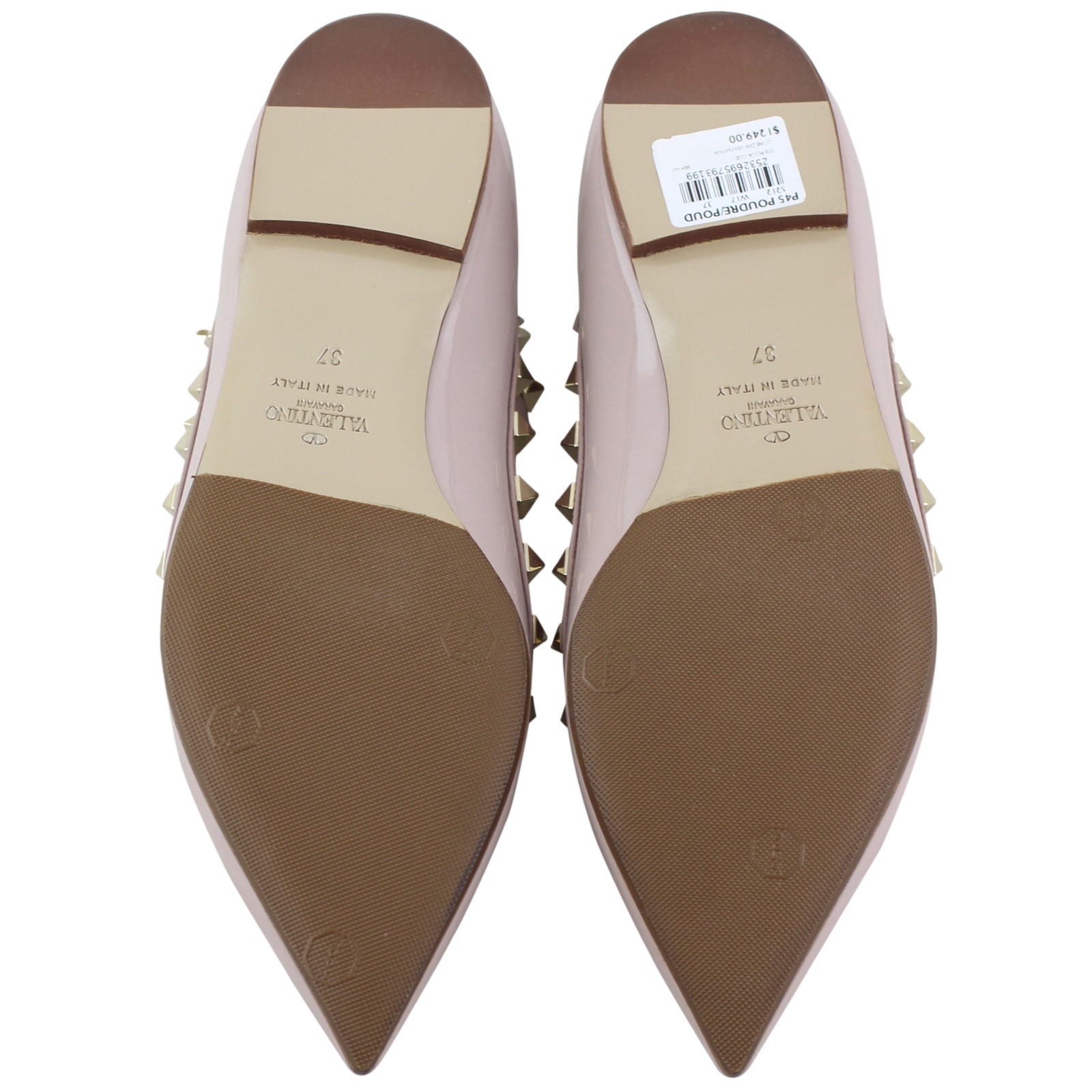 Valentino Rockstud Sandals Nude Soles