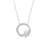 Tiffany & Co Victoria Vine Circle Platinum Diamond Pendant Necklace