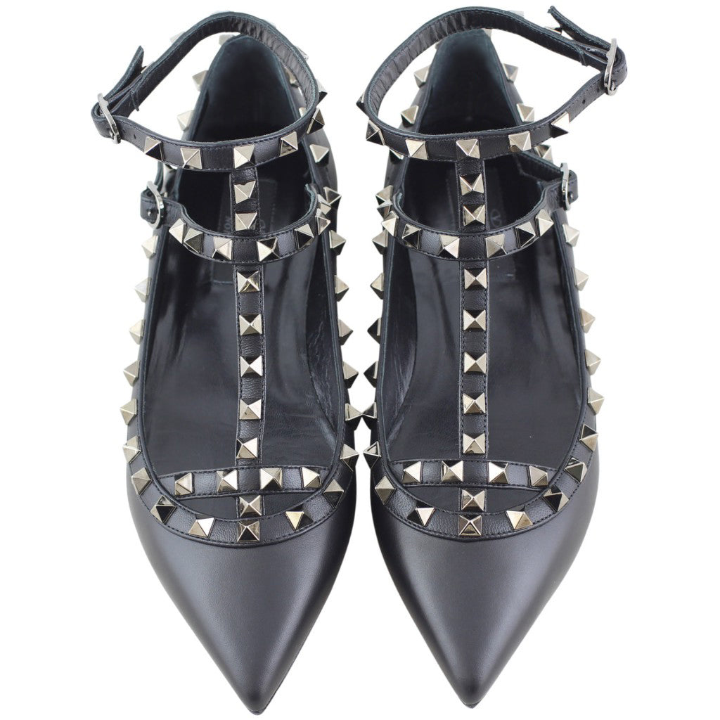 Valentino Rockstud Ballerina Flats Top