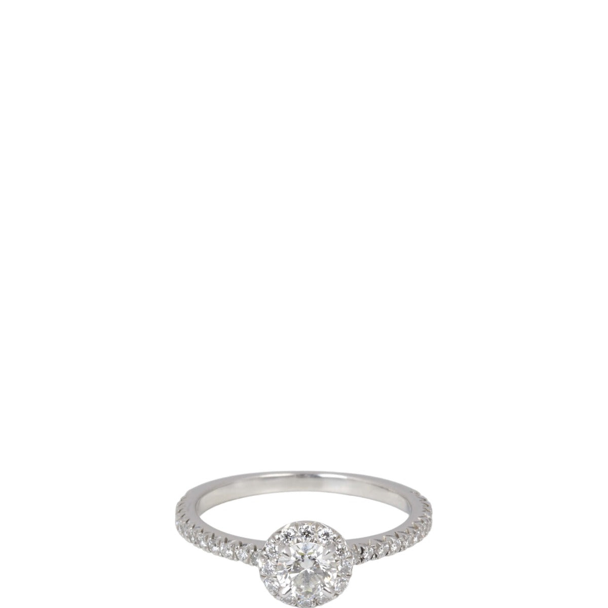 Tiffany & Co Soleste Round Brilliant Halo Diamond Platinum Ring