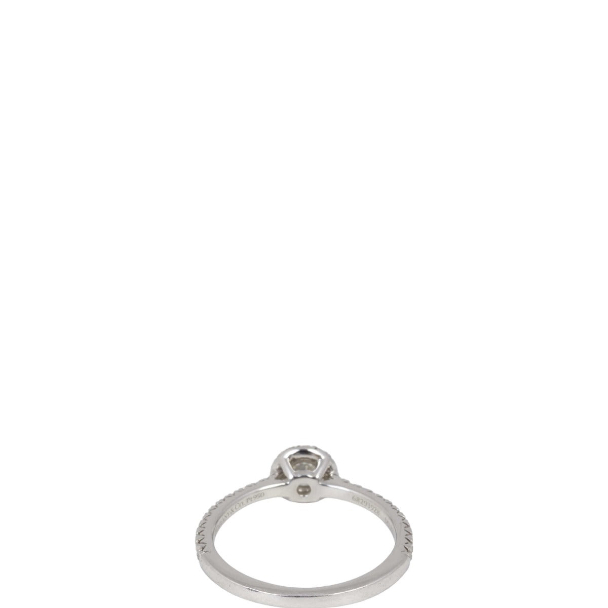 Tiffany & Co Soleste Round Brilliant Halo Diamond Platinum Ring